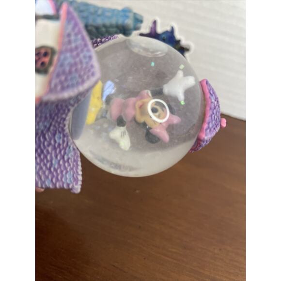 Disney Theme Parks Minnie Mouse Toontown House Mini Snow Globe Purple White FLAW - Picture 7 of 12